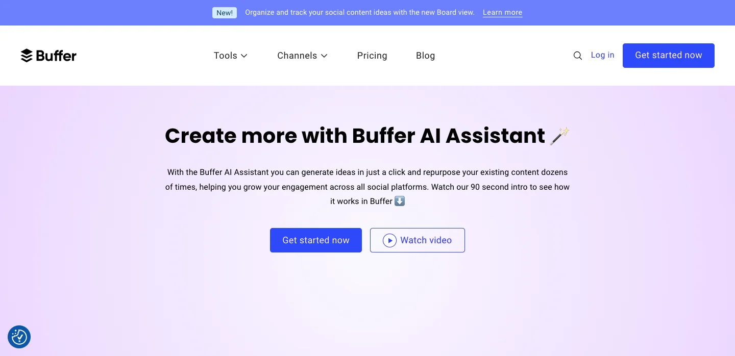 Buffer AI homepage