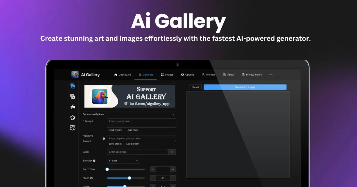 Ai Gallery landing page