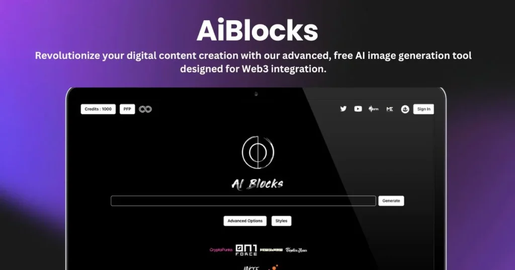 AiBlocks landing page