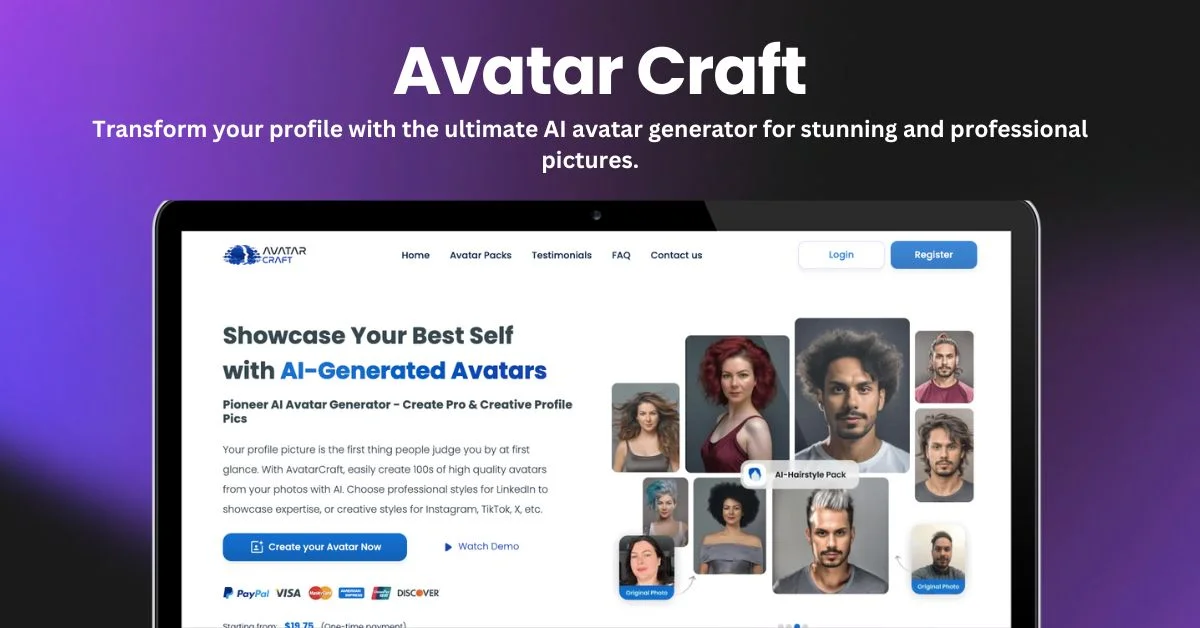 Avatar Craft landing page