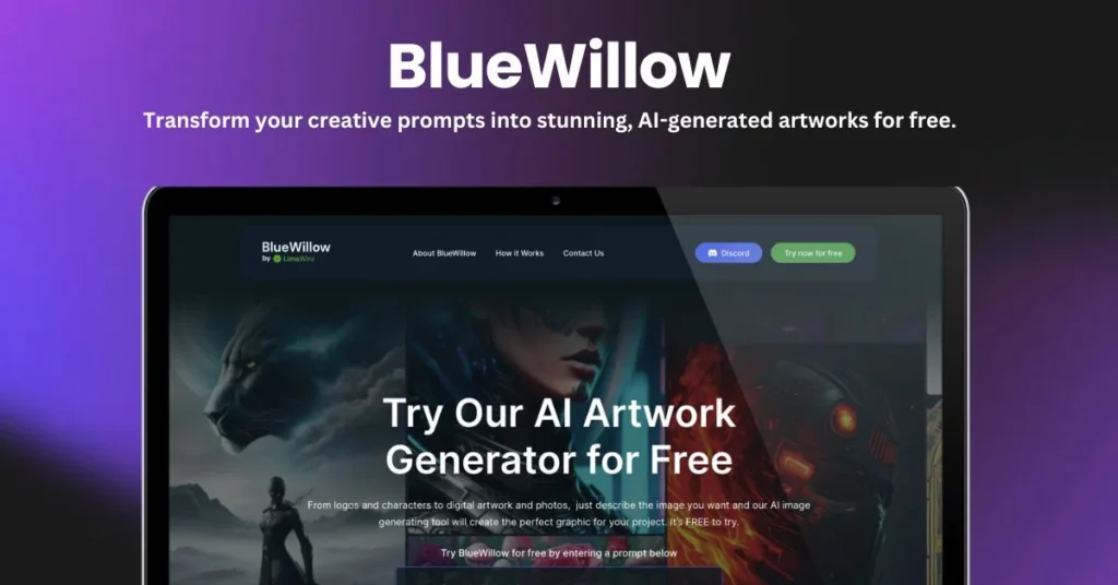 BlueWillow landing page