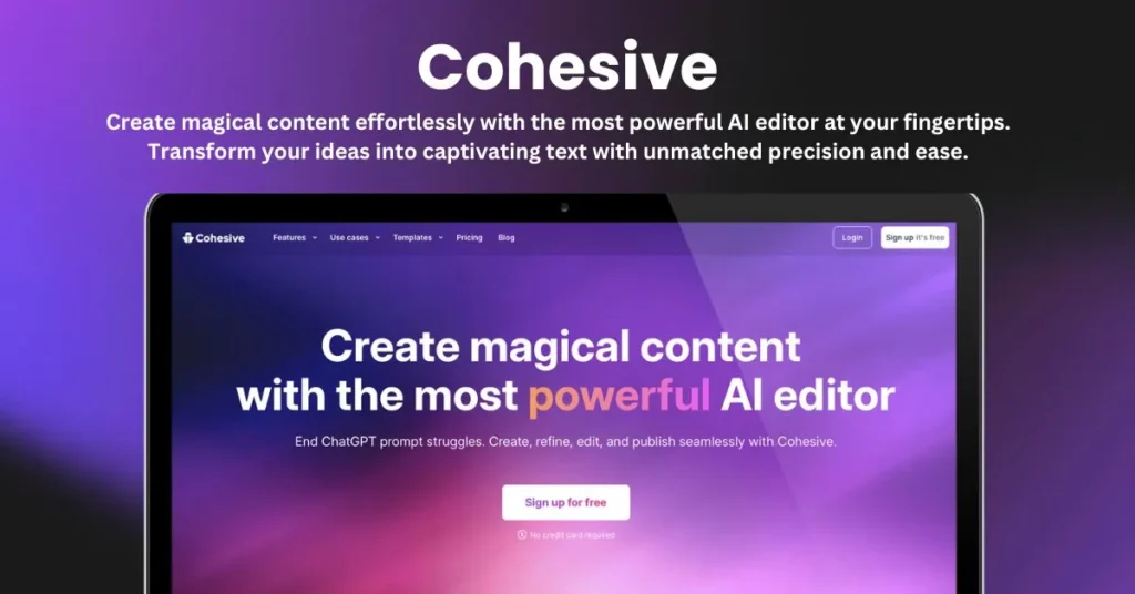 Cohesive landing page