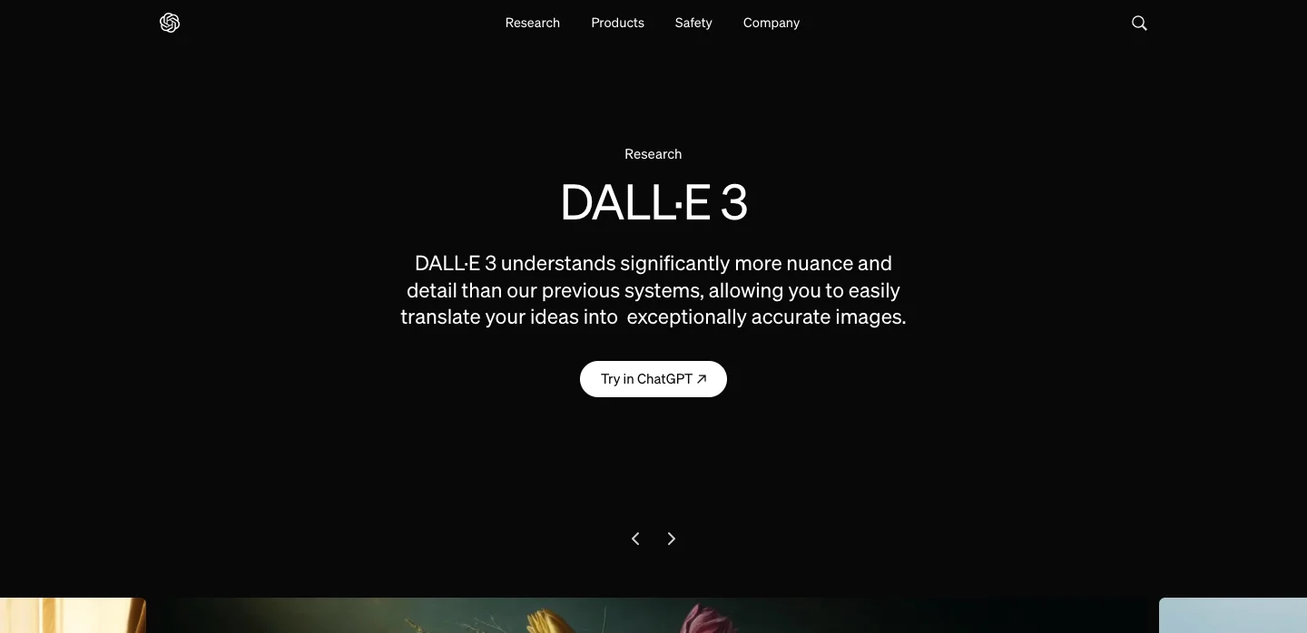 DALL-E homepage