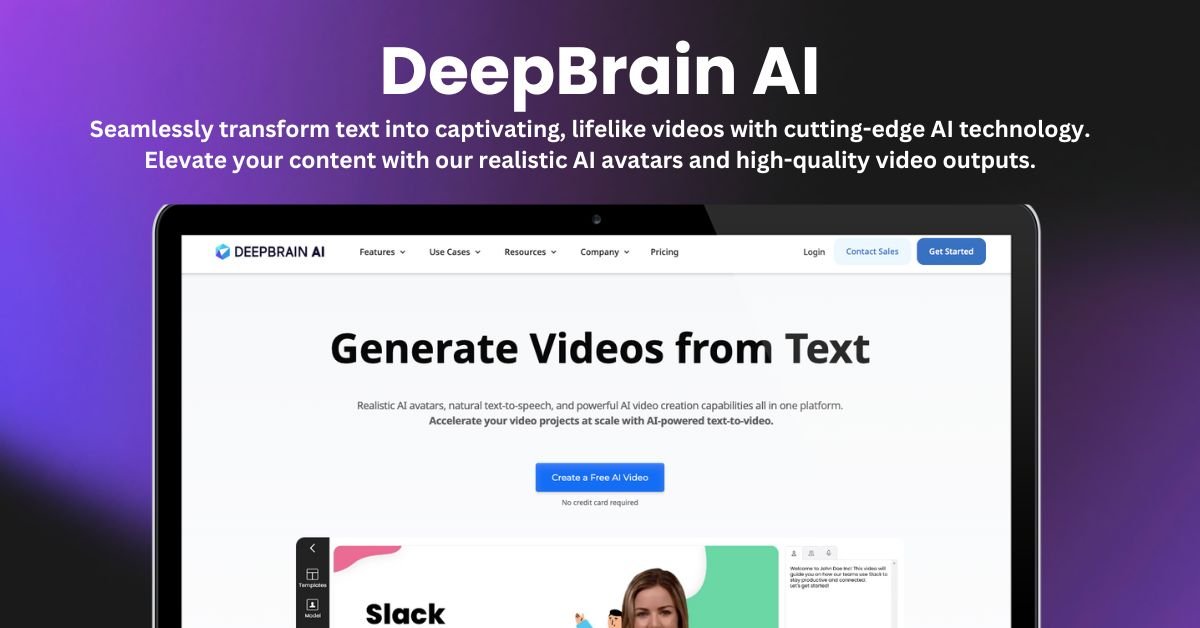 DeepBrain AI landing page