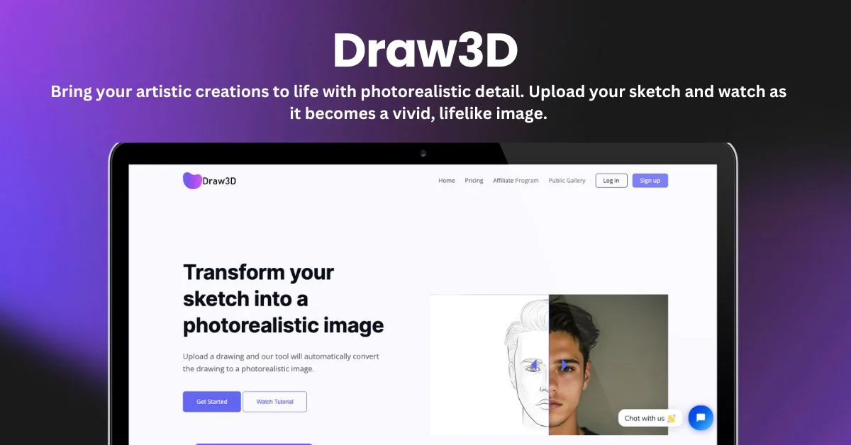 Draw3D landing page