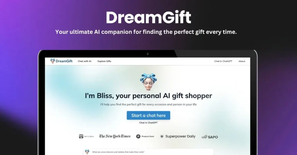 DreamGift landing page