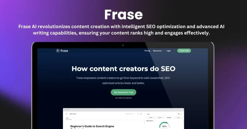 Frase landing page