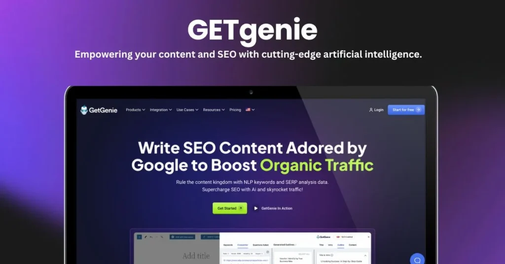 GETgenie landing page