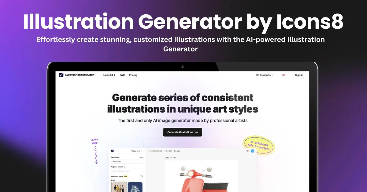 Illustration Generator by Icons8 landing page