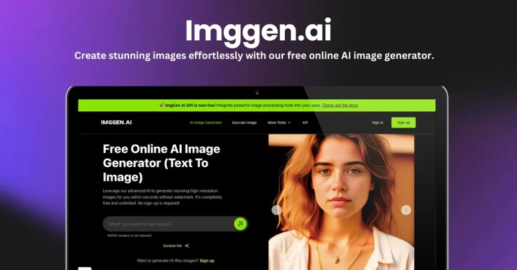 Imggen.ai landing page