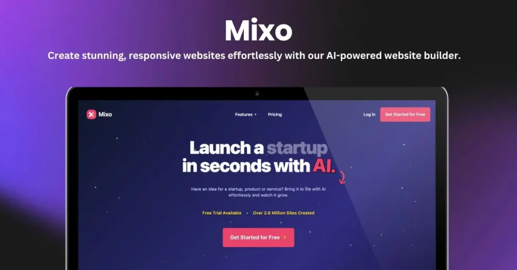 Mixo landing page