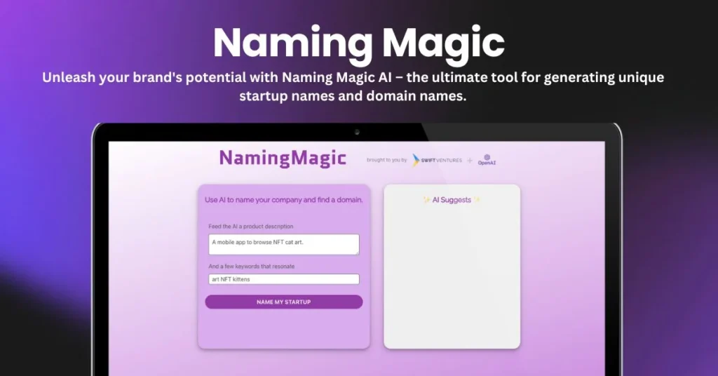 NamingMagic landing page