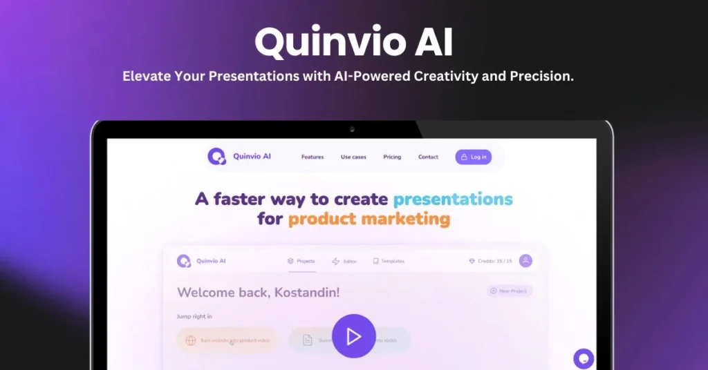 Quinvio landing page