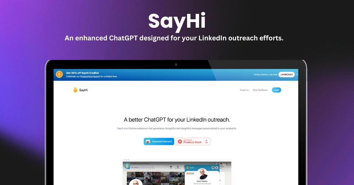 SayHi Landing Page