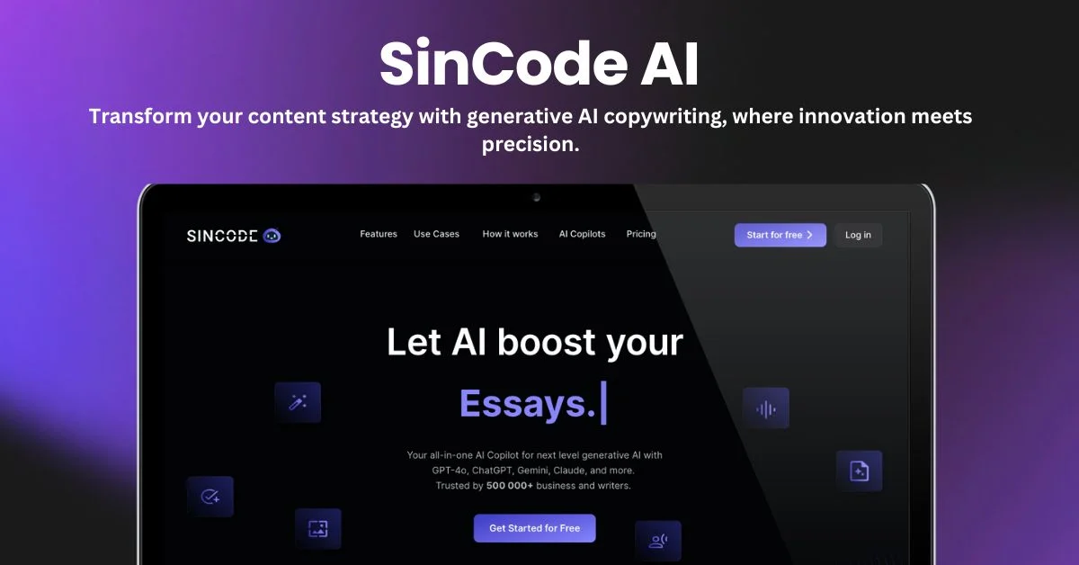 SinCode AI landing page