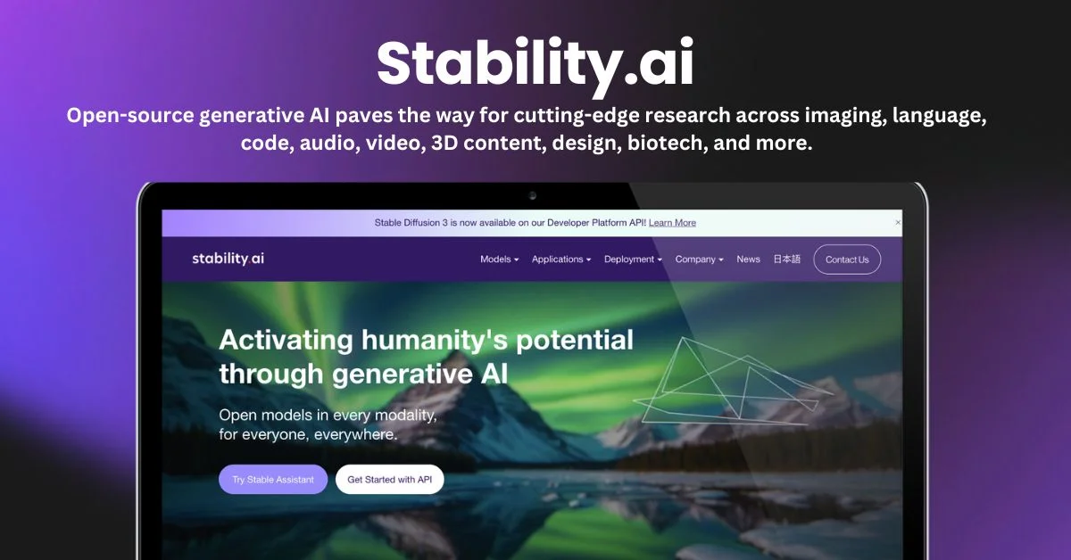 Stability.ai landing page