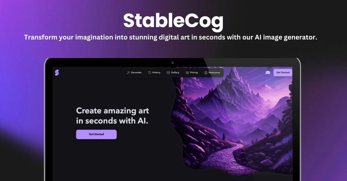 StableCog landing page