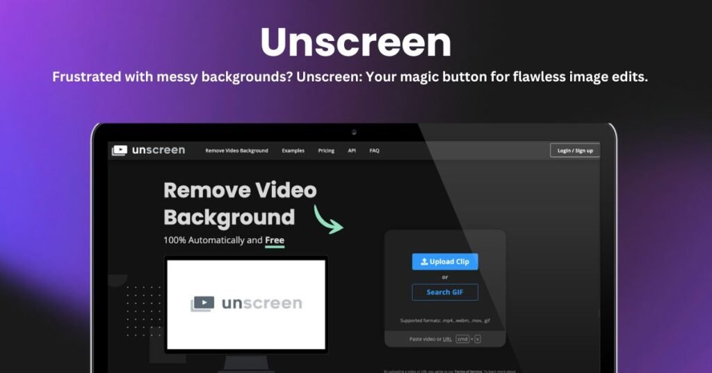 Unscreen Landing Page