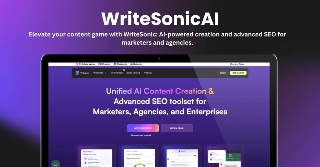 Writesonic landing page