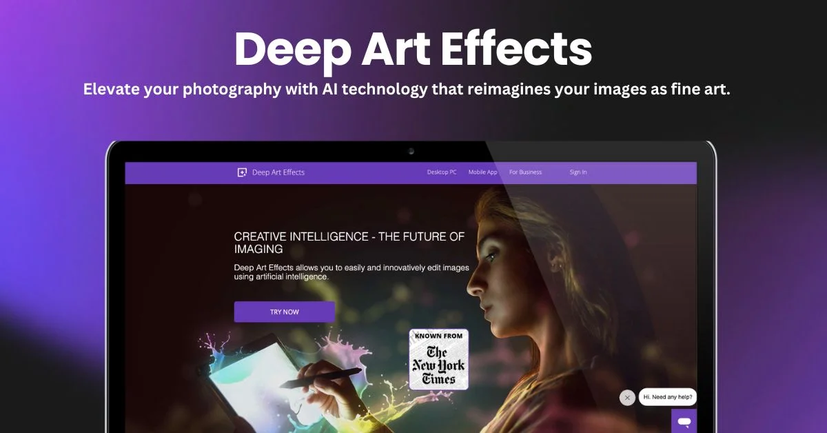 Deep Art Effects landing page