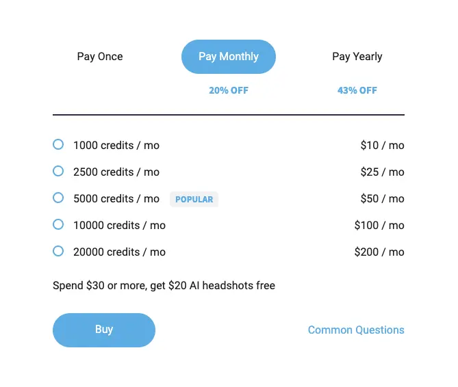 Hotpot Pricing