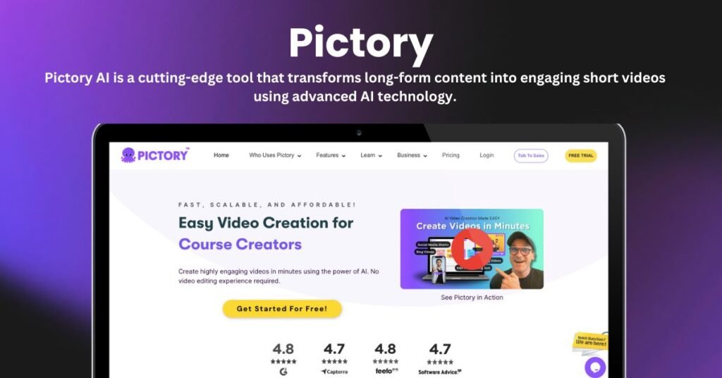 Pictory AI Landing Page