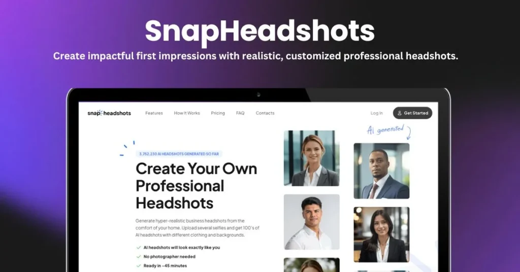 snapheadshots landing page