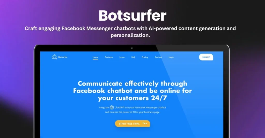 Botsurfer landing page