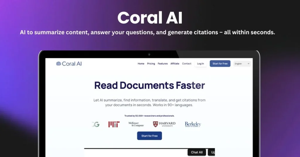 Coral AI landing page