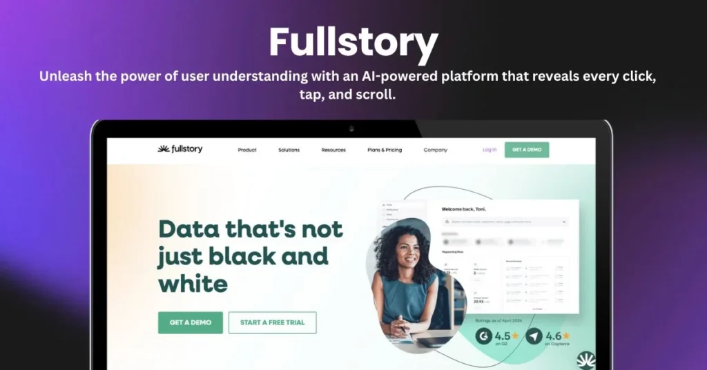 Fullstory landing page