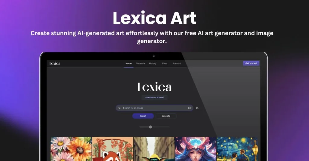 Lexica Art landing page