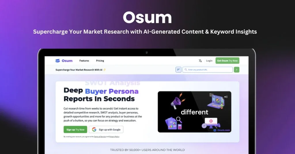 Osum landing page