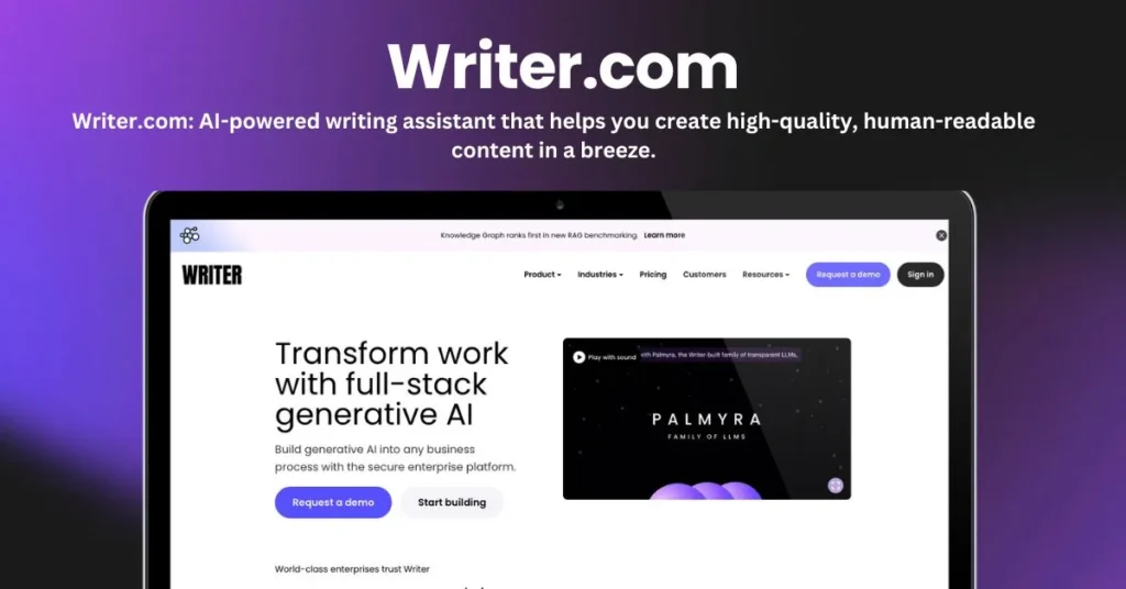 Writer.com landing page