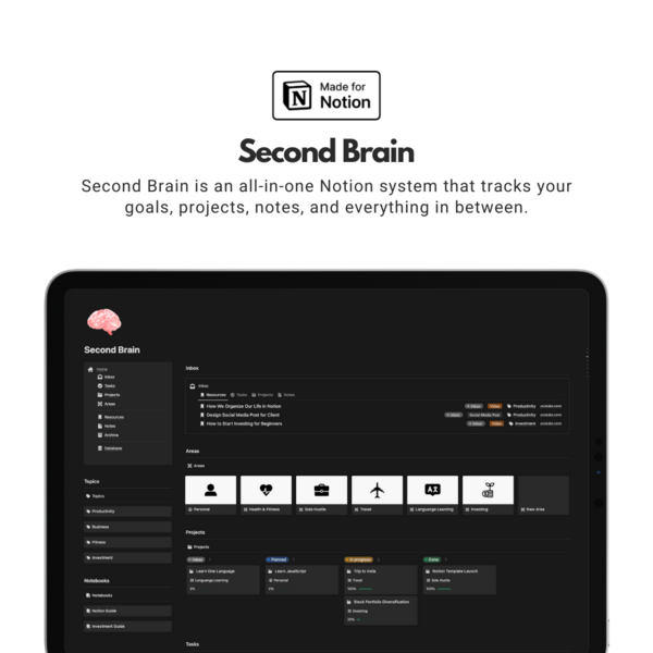 Second Brain Notion Template