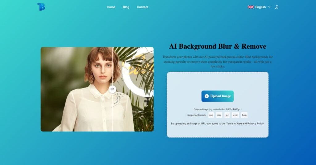 Blur Background AI webpage