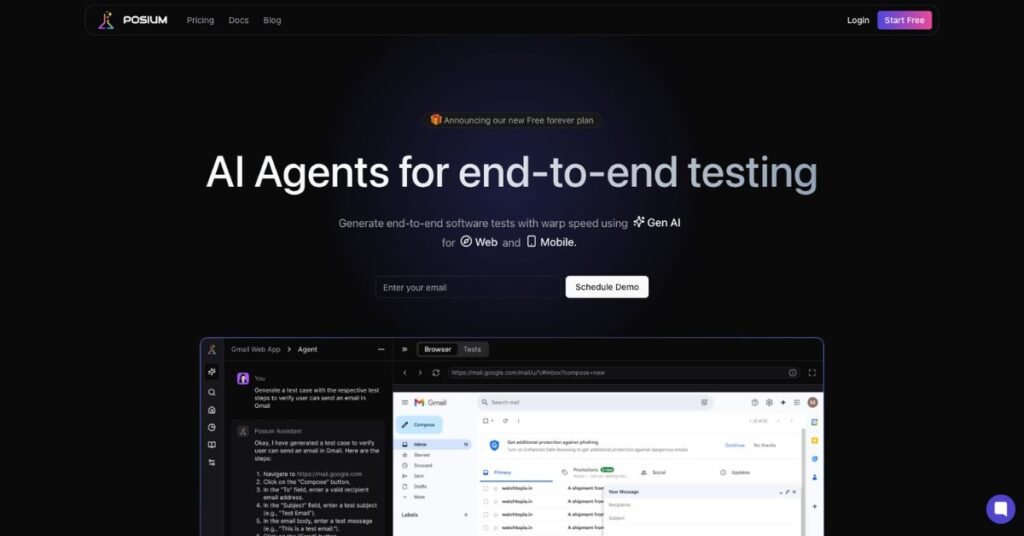 posium landing page