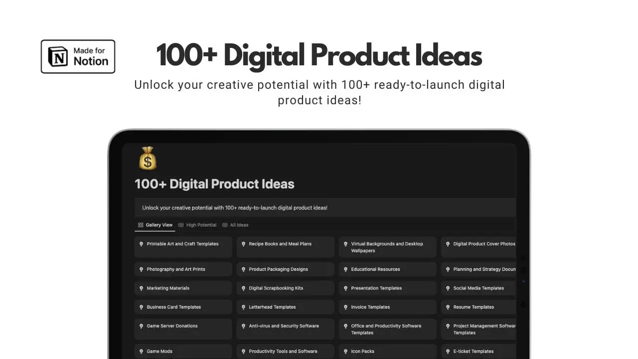 100+ Digital Product Ideas
