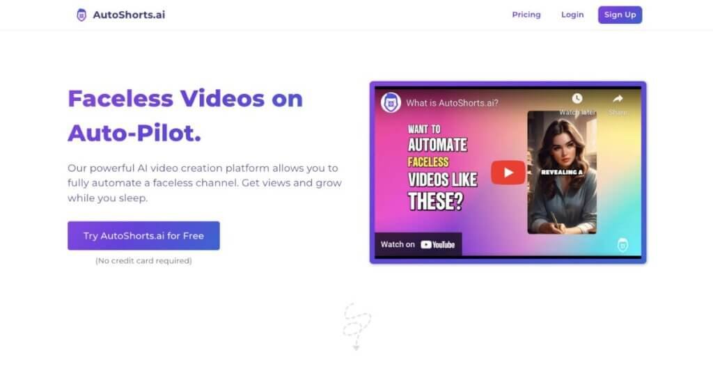 AutoShorts.ai webpage