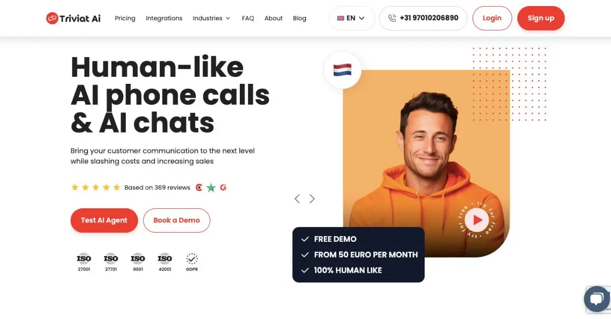 Triviat.AI webpage