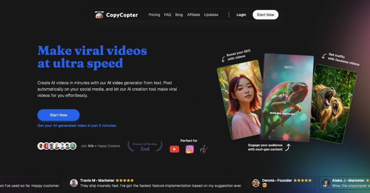 CopyCopter webpage