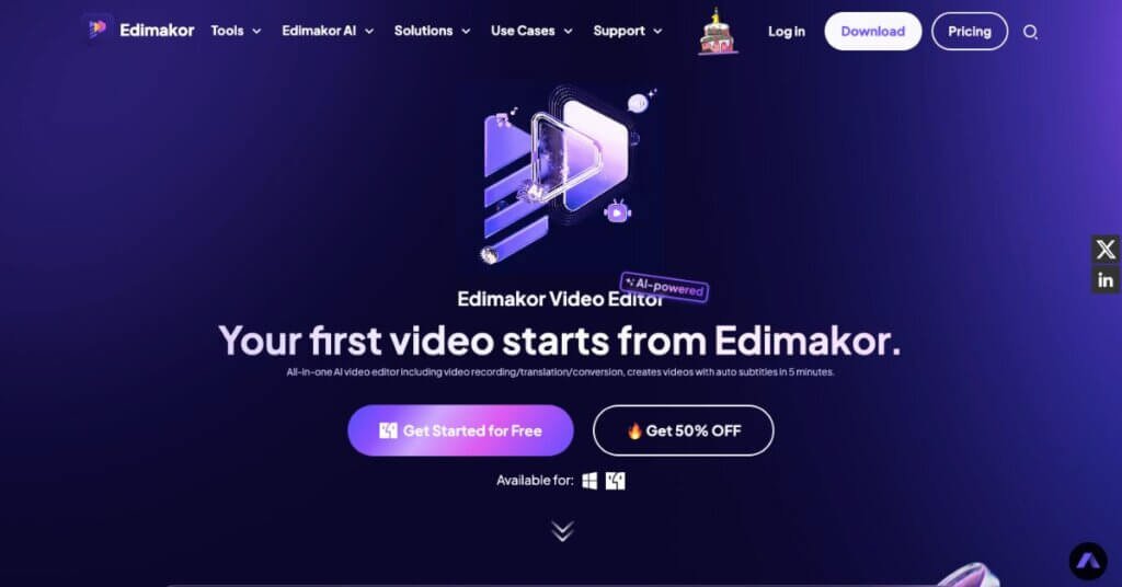HitPaw Edimakor webpage