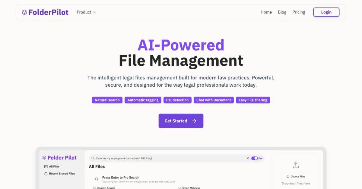 Folder Pilot webpage