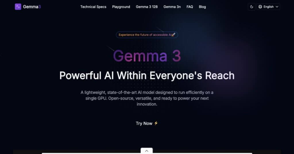 Gemma 3 webpage