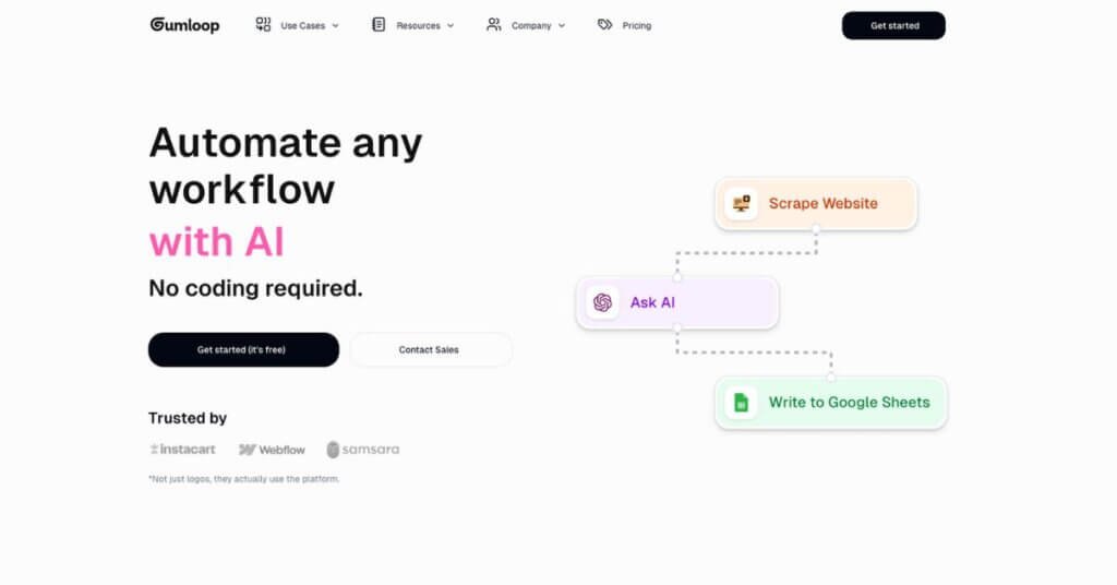 Gumloop webpage