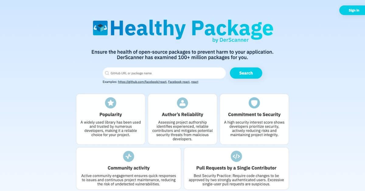 Healthy Package AI webpage