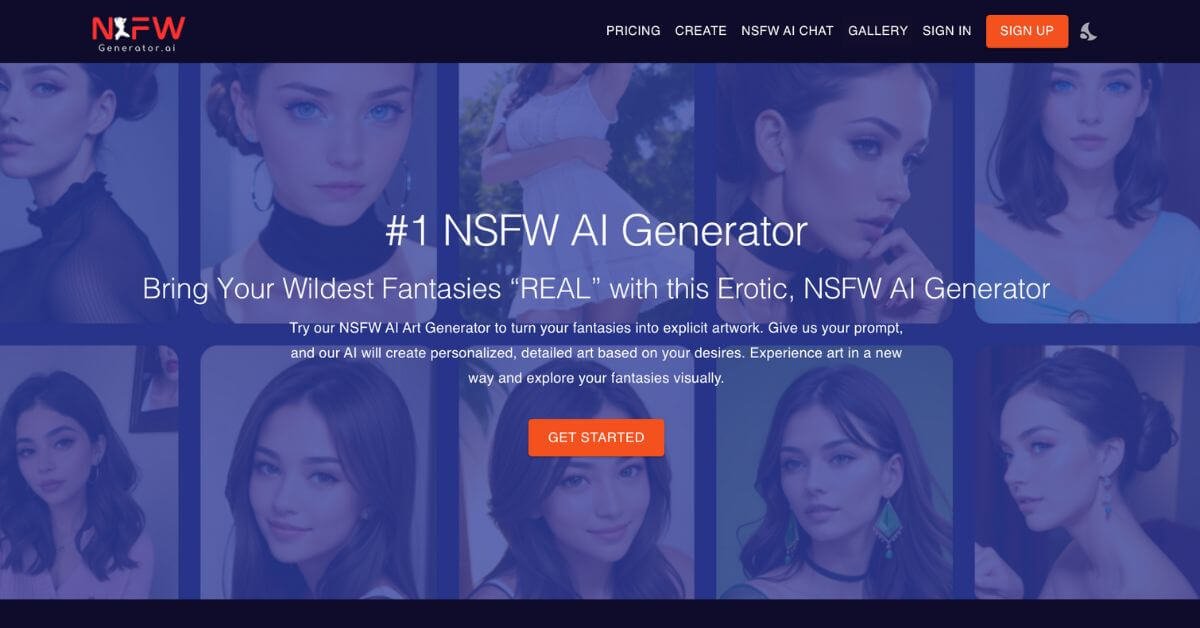 AI NSFW Generator webpage
