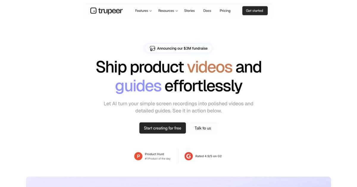 Trupeer.ai webpage