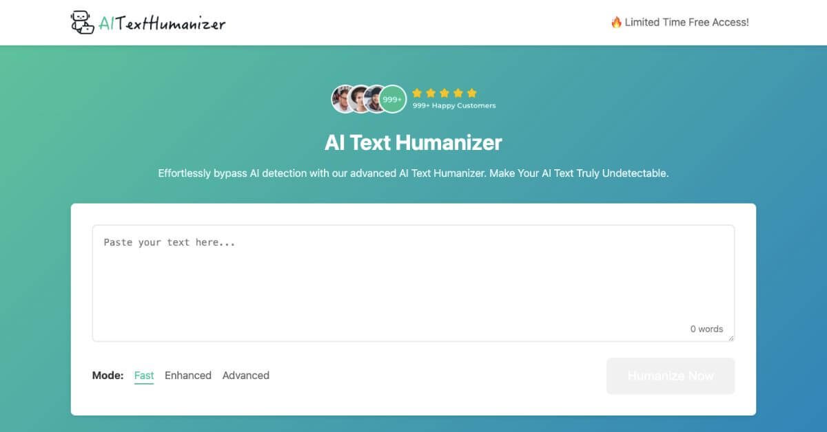 AI Text Humanizer webpage