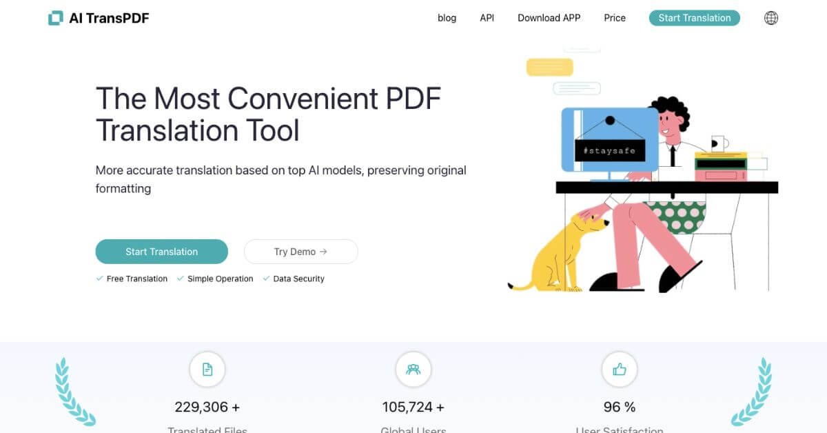 AI TransPDF webpage