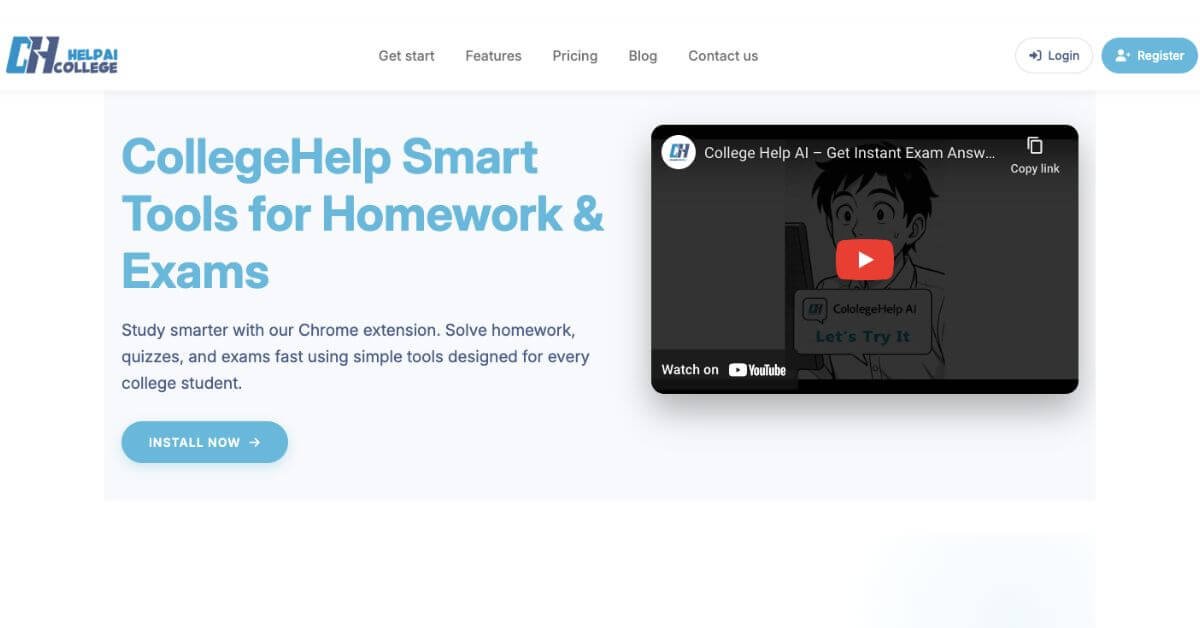 CollegeHelpAI webpage